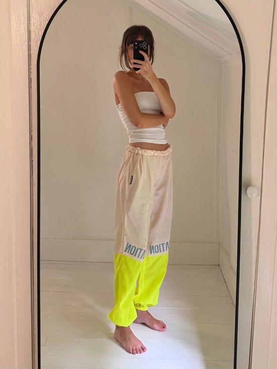 P.E Nation Pants - P.E Nation First Position Wide Leg Track Pants Pearled Ivory NWOT Size XS $149